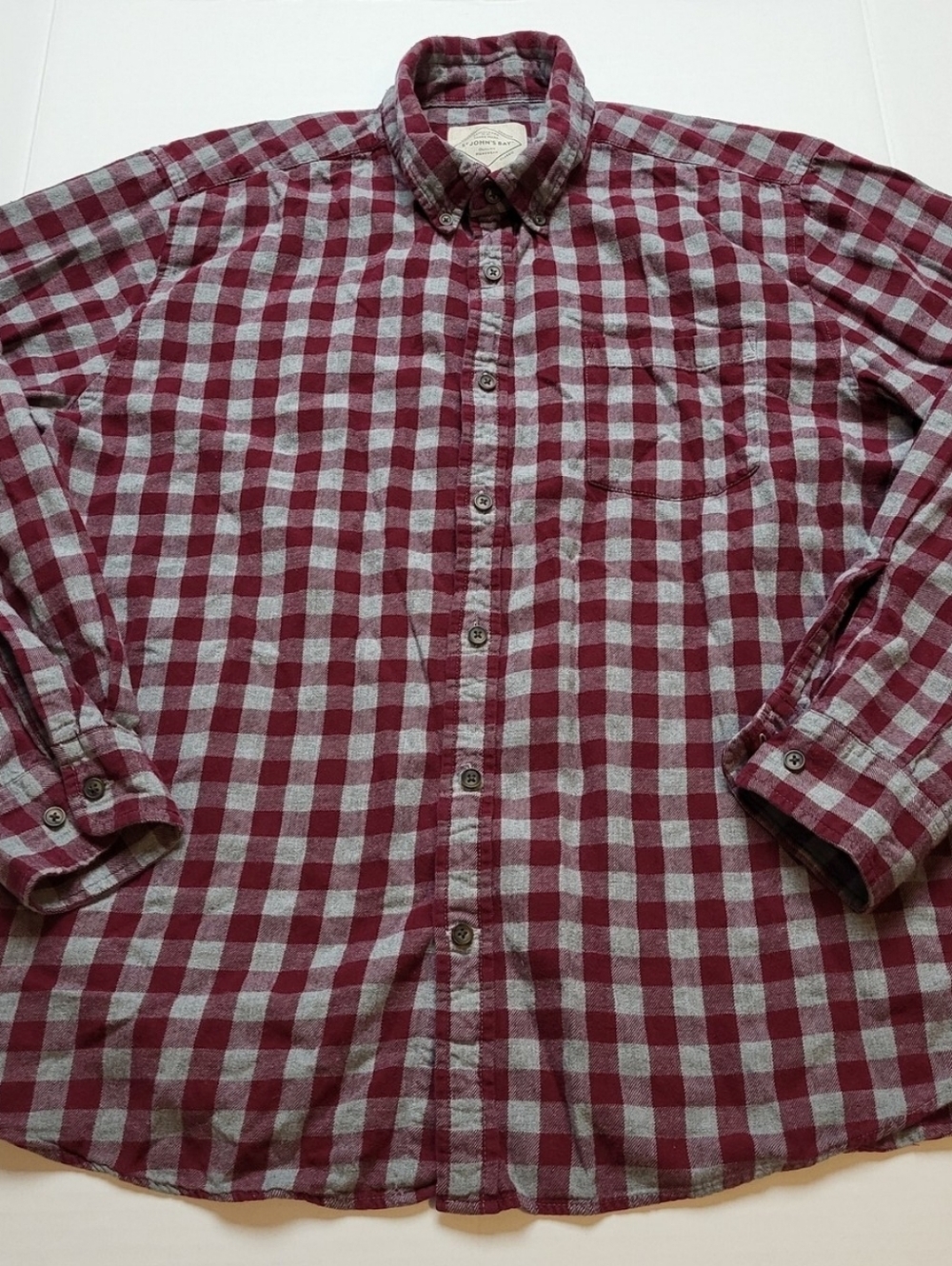 Maroon & Gray Check Button-Up Shirt - Picture 2 of 7